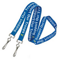 3/4" Custom Silkscreen Event Lanyards with 2 Hooks